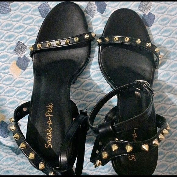 Black Studded heels (new with tags and box) - Picture 3 of 5
